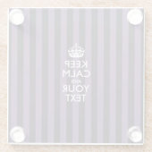 Einfach BEHALTEN CALM mit Lila Streifen Glasuntersetzer (Rückseite)