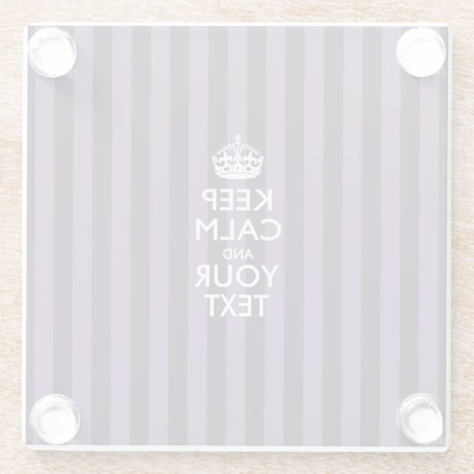 Einfach BEHALTEN CALM mit Lila Streifen Glasuntersetzer (Rückseite)