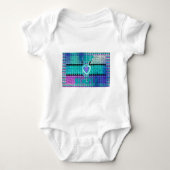 Einfach behalten: Cyan Heart & Clarity Pattern Art Baby Strampler (Vorderseite)