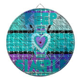 Einfach behalten: Cyan Heart & Clarity Pattern Art Dartscheibe (vorne)