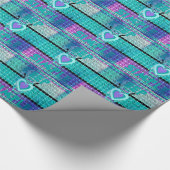 Einfach behalten: Cyan Heart & Clarity Pattern Art Geschenkpapier (Ecke)