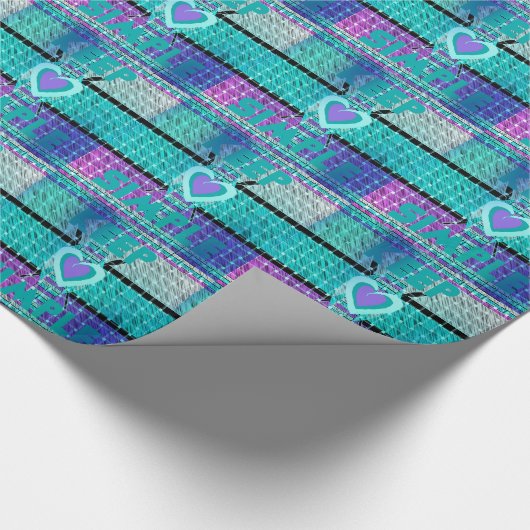 Einfach behalten: Cyan Heart & Clarity Pattern Art Geschenkpapier (Ecke)