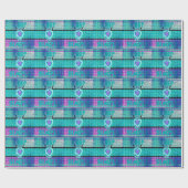 Einfach behalten: Cyan Heart & Clarity Pattern Art Geschenkpapier (Flach)