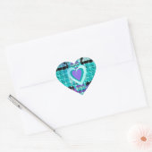 Einfach behalten: Cyan Heart & Clarity Pattern Art Herz-Aufkleber (Umschlag)