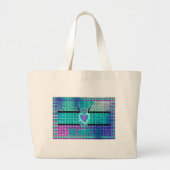 Einfach behalten: Cyan Heart & Clarity Pattern Art Jumbo Stoffbeutel (Vorne)