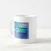 Einfach behalten: Cyan Heart & Clarity Pattern Art Kaffeetasse (Vorderseite Links)