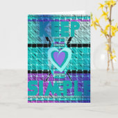 Einfach behalten: Cyan Heart & Clarity Pattern Art Karte (Gelbe Blume)