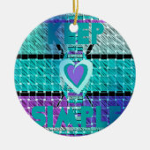 Einfach behalten: Cyan Heart & Clarity Pattern Art Keramik Ornament (Vorne)