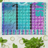 Einfach behalten: Cyan Heart & Clarity Pattern Art Küchentuch (Gefaltet)