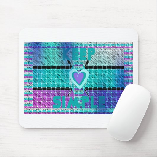 Einfach behalten: Cyan Heart & Clarity Pattern Art Mousepad (Mit Mouse)