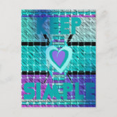 Einfach behalten: Cyan Heart & Clarity Pattern Art Postkarte (Vorderseite)