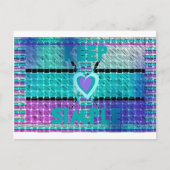 Einfach behalten: Cyan Heart & Clarity Pattern Art Postkarte (Vorderseite)