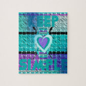 Einfach behalten: Cyan Heart & Clarity Pattern Art Puzzle (Vertikal)
