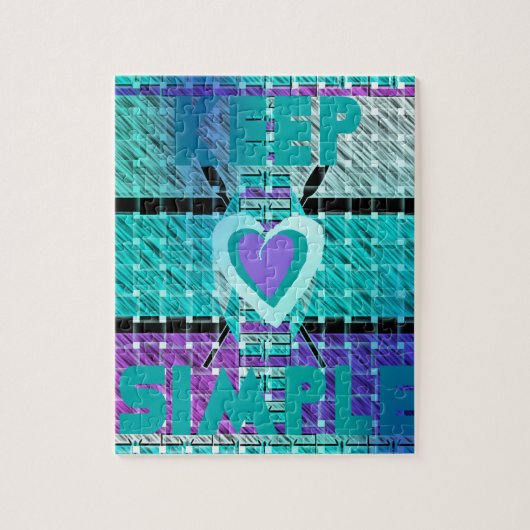 Einfach behalten: Cyan Heart & Clarity Pattern Art Puzzle (Vertikal)