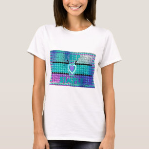 Einfach behalten: Cyan Heart & Clarity Pattern Art T-Shirt
