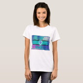 Einfach behalten: Cyan Heart & Clarity Pattern Art T-Shirt (Vorne ganz)