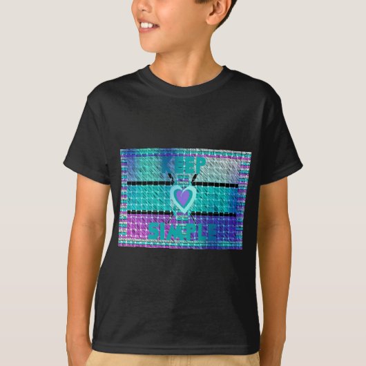 Einfach behalten: Cyan Heart & Clarity Pattern Art T-Shirt (Vorderseite)