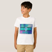 Einfach behalten: Cyan Heart & Clarity Pattern Art T-Shirt (Vorne ganz)