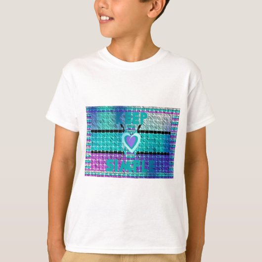 Einfach behalten: Cyan Heart & Clarity Pattern Art T-Shirt (Vorderseite)