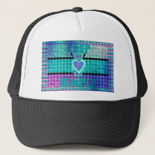 Einfach behalten: Cyan Heart & Clarity Pattern Art Truckerkappe