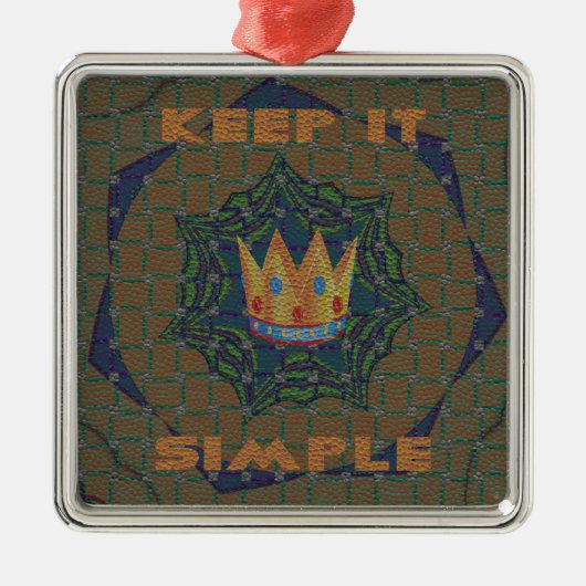 Einfach behalten: Das Royal Clarity Pattern Design Silbernes Ornament (Vorne)