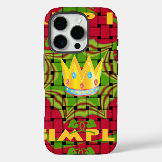 Einfach behalten: Fett Golden Red Woven Floral Pri Case-Mate iPhone Hülle (Rückseite)