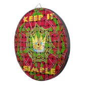 Einfach behalten: Fett Golden Red Woven Floral Pri Dartscheibe (Vorderseite rechts)