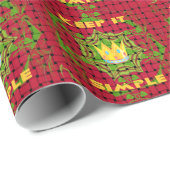 Einfach behalten: Fett Golden Red Woven Floral Pri Geschenkpapier (Rolleneckpunkt)