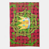 Einfach behalten: Fett Golden Red Woven Floral Pri Geschirrtuch (Vertikal)