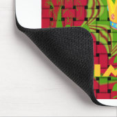 Einfach behalten: Fett Golden Red Woven Floral Pri Mousepad (Ecke)