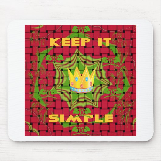 Einfach behalten: Fett Golden Red Woven Floral Pri Mousepad (Vorne)