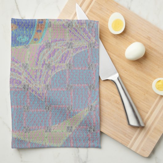 Einfach behalten: Pastel Royal Clarity Pattern Art Geschirrtuch (Viertel Falte)