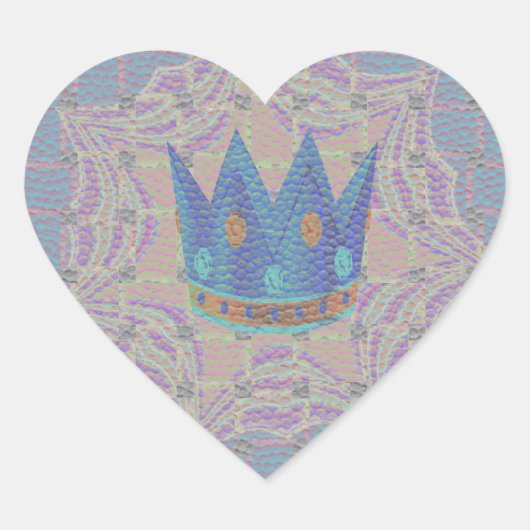 Einfach behalten: Pastel Royal Clarity Pattern Art Herz-Aufkleber (Vorderseite)