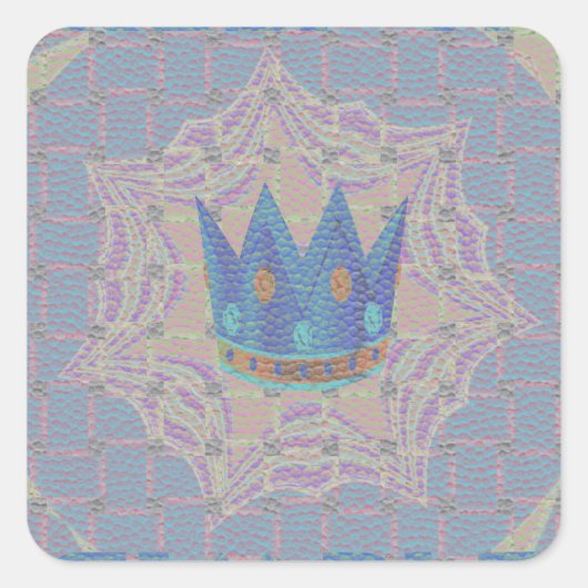 Einfach behalten: Pastel Royal Clarity Pattern Art Quadratischer Aufkleber (Vorderseite)