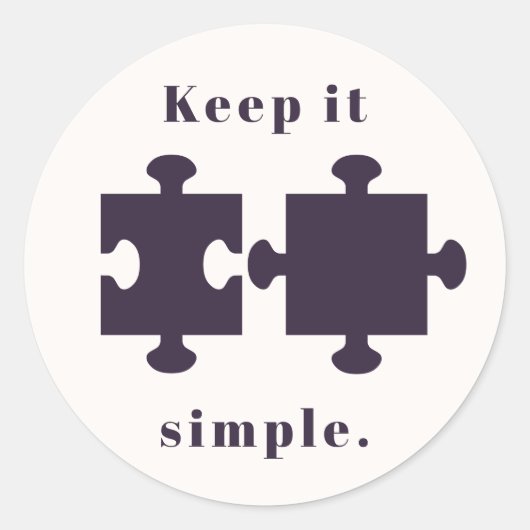 Einfach behalten runder aufkleber (Vorderseite)