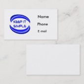 Einfach behalten visitenkarte (Vorne/Hinten)