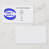 Einfach behalten visitenkarte (Vorne/Hinten)