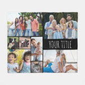 Einfach benutzerdefiniert 8 Foto Collage Your Colo Fleecedecke (Vorderseite (Horizontal))