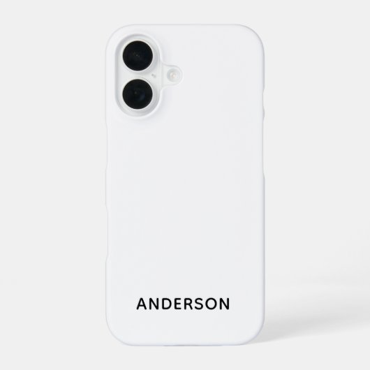 Einfach Benutzerdefiniert Personalisiert Weiß iPhone 16 Hülle (Rückseite)
