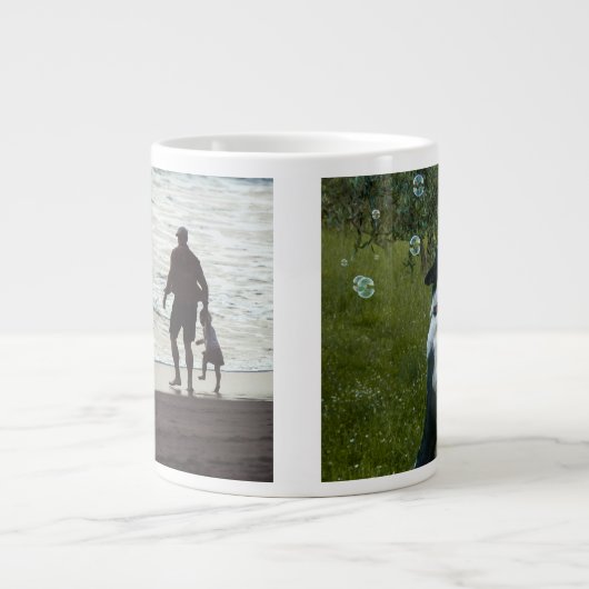 Einfach Benutzerdefiniert Zwei Foto Jumbo-Tasse (Vorderseite)