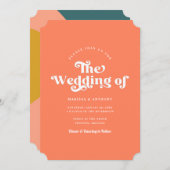 Einfach benutzerdefinierter, moderner Retro-Hochze Einladung (Vorne/Hinten)