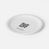 Einfach benutzerdefinierter QR-Code hinzufügen, da Pappteller (Schrägansicht)