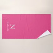 Einfach benutzerdefiniertes Kids Monogramm Name Ro Badehandtuch (Badehandtuch)