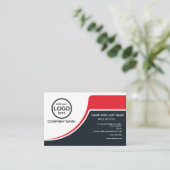 Einfach Beruflich 2 Farben hinzufügen Rot Visitenkarte (Stehend Vorderseite)
