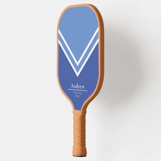 Einfach Beruflich Blue Monogram Mit Monogramm Pickleball Schläger (Links)