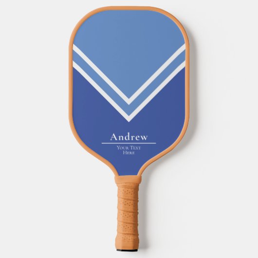Einfach Beruflich Blue Monogram Mit Monogramm Pickleball Schläger (Rückseite)
