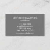 Einfach beruflich, elegant grau visitenkarte (Rückseite)