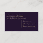 Einfach Beruflich Lila Visitenkarte (Vorderseite)