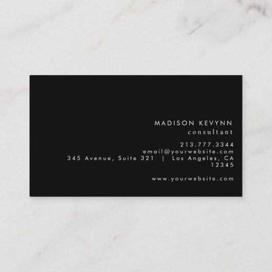 Einfach Beruflich Schlicht Visitenkarte (Rückseite)