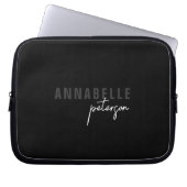 Einfach Beruflich Schwarz Minimalistisch Laptopschutzhülle (Vorderseite)